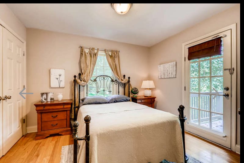 Bedroom One- Door to the deck