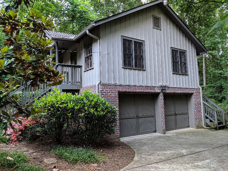Nestled in the woods. Stairs to back deck. Laundry below.