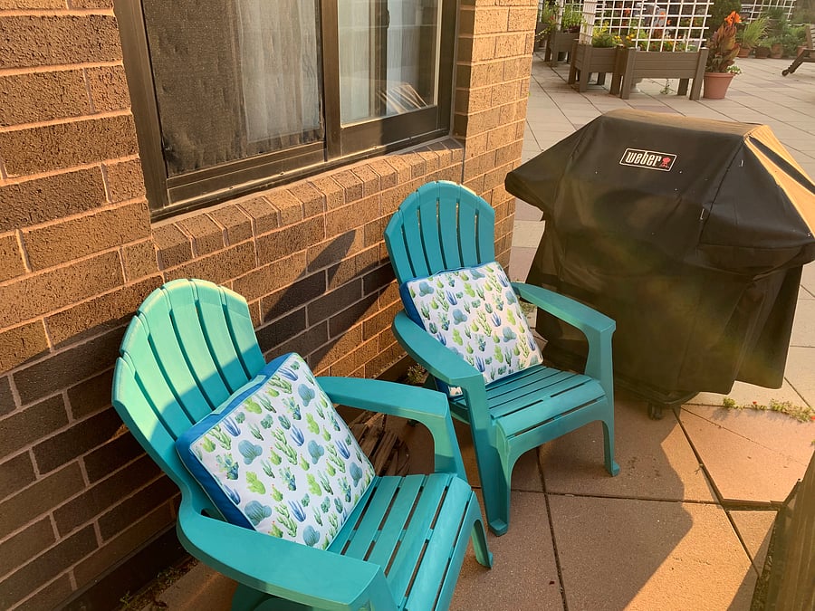 Private patio (this grill not included)