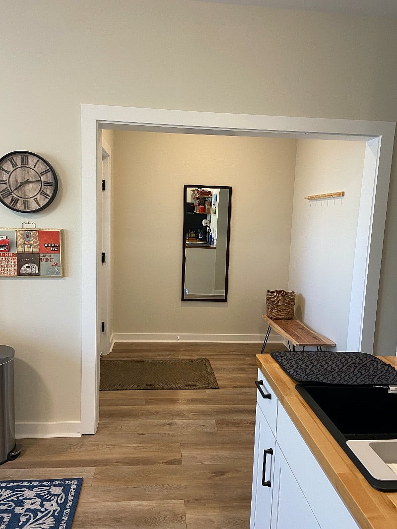 view of spacious entry way with full length mirror
