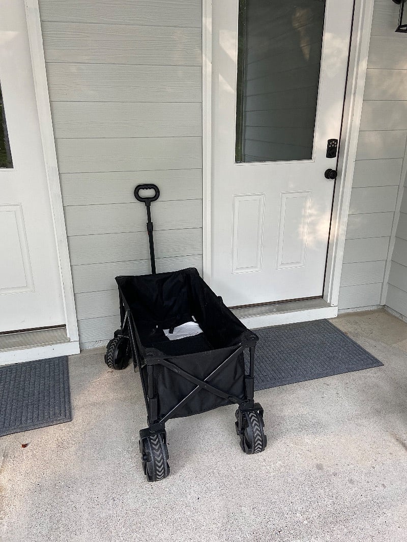 Handy cart available for carrying groceries, bags, moving in..