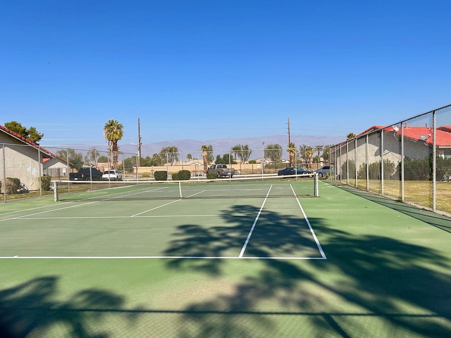 Tennis courts. We provide rackets and tennis balls for your use.