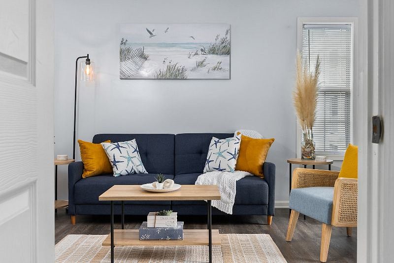View from your master bedroom into the living room