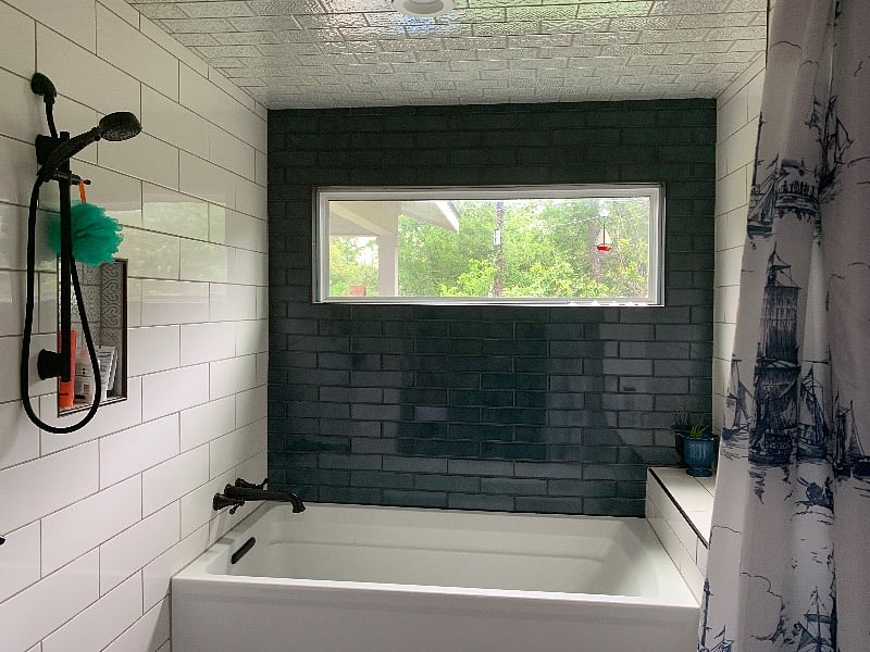 Primary Bathroom with walk in shower and soaker tub 