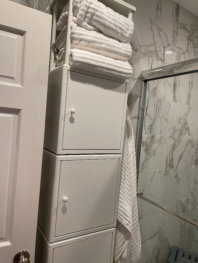 Added storage in bathroom