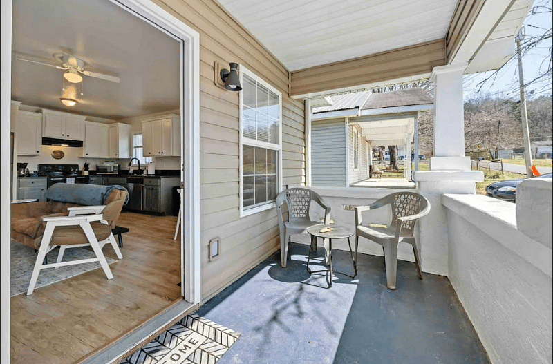 Front porch seating area