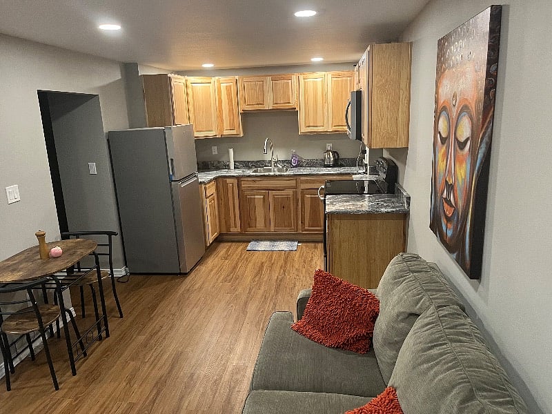 Kitchen and dining nook.