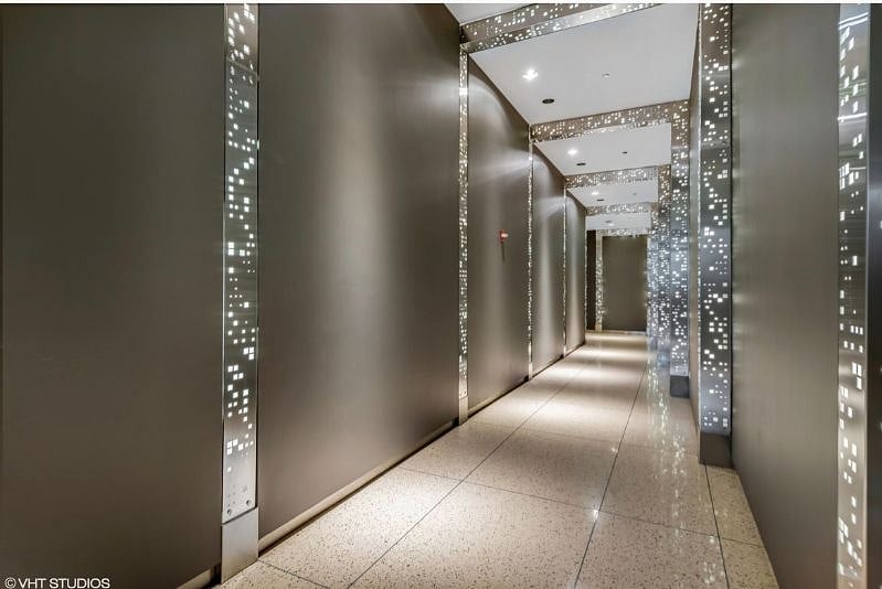Secure modern entry to building (after meeting the doorman)