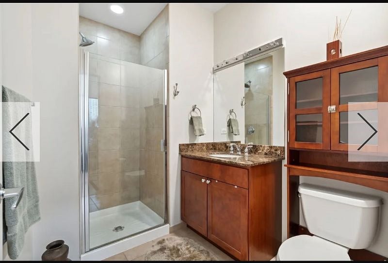 Your private bathroom with walk-in shower right across from your room