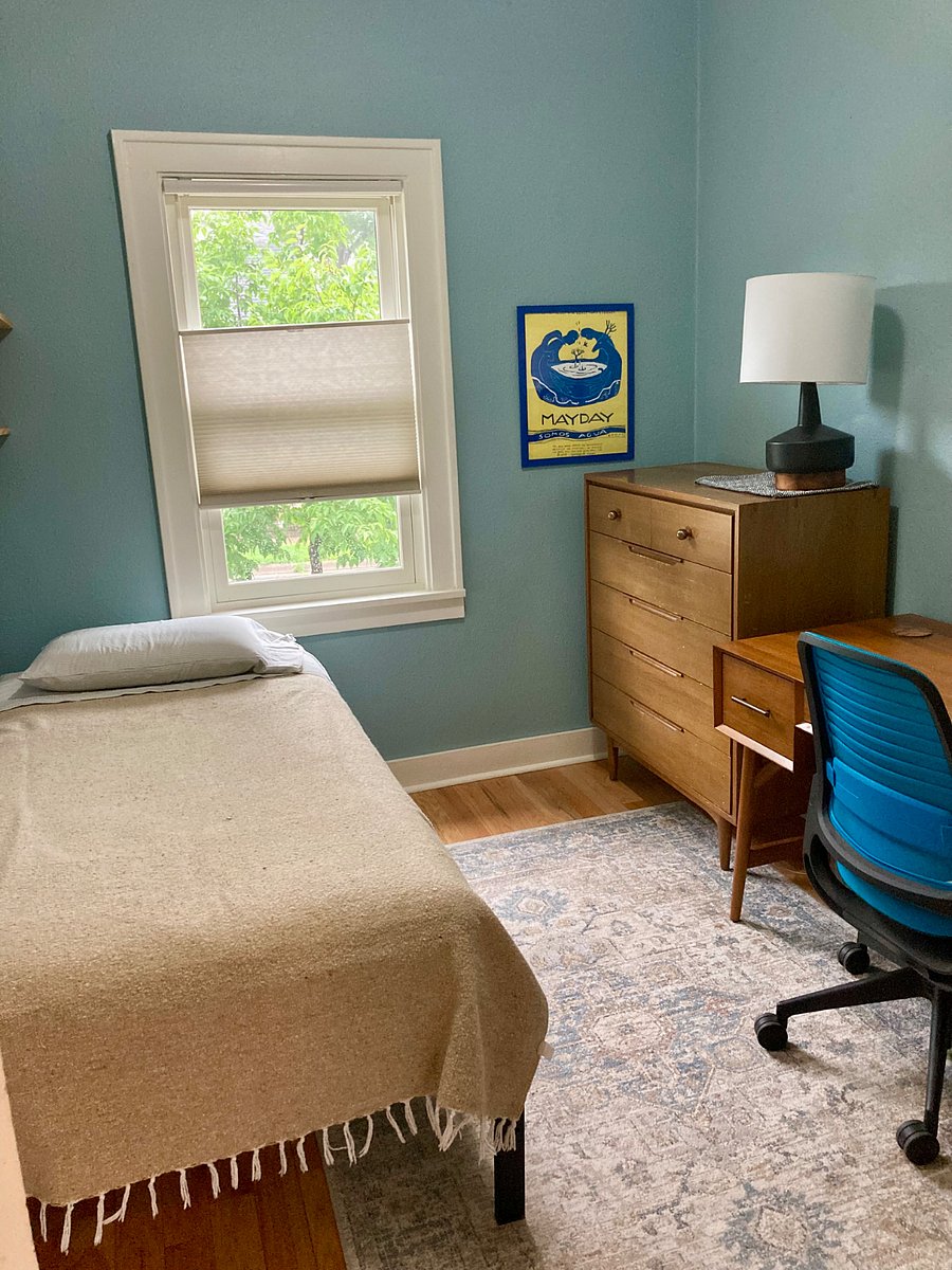 2nd Bedroom has twin bed (can be moved to basement if not needed), work space, and dresser.