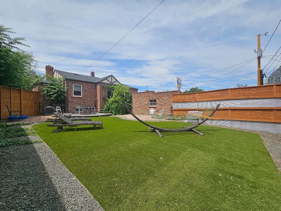 Private 8' fenced & gated backyard.