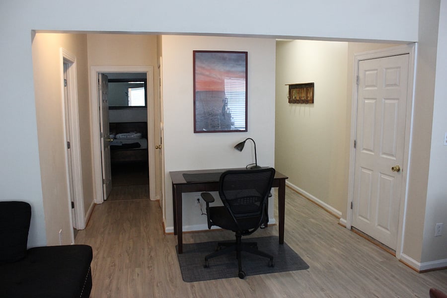 Desk and Hallways