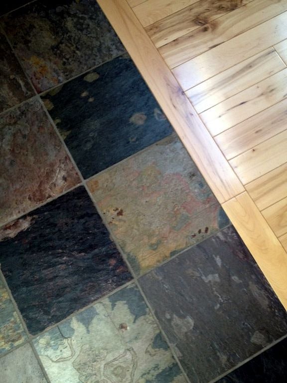 Maple and slate floors