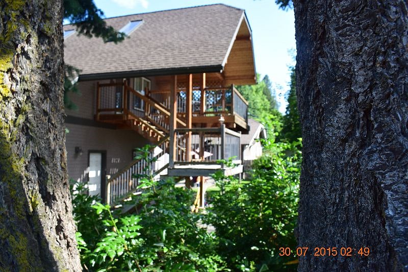 The deck has a feel of a tree house.