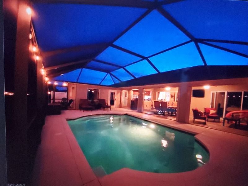 pool time at night