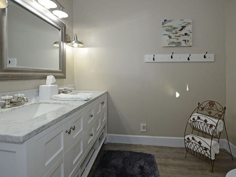 Master Bathroom with double sinks and tub/shower