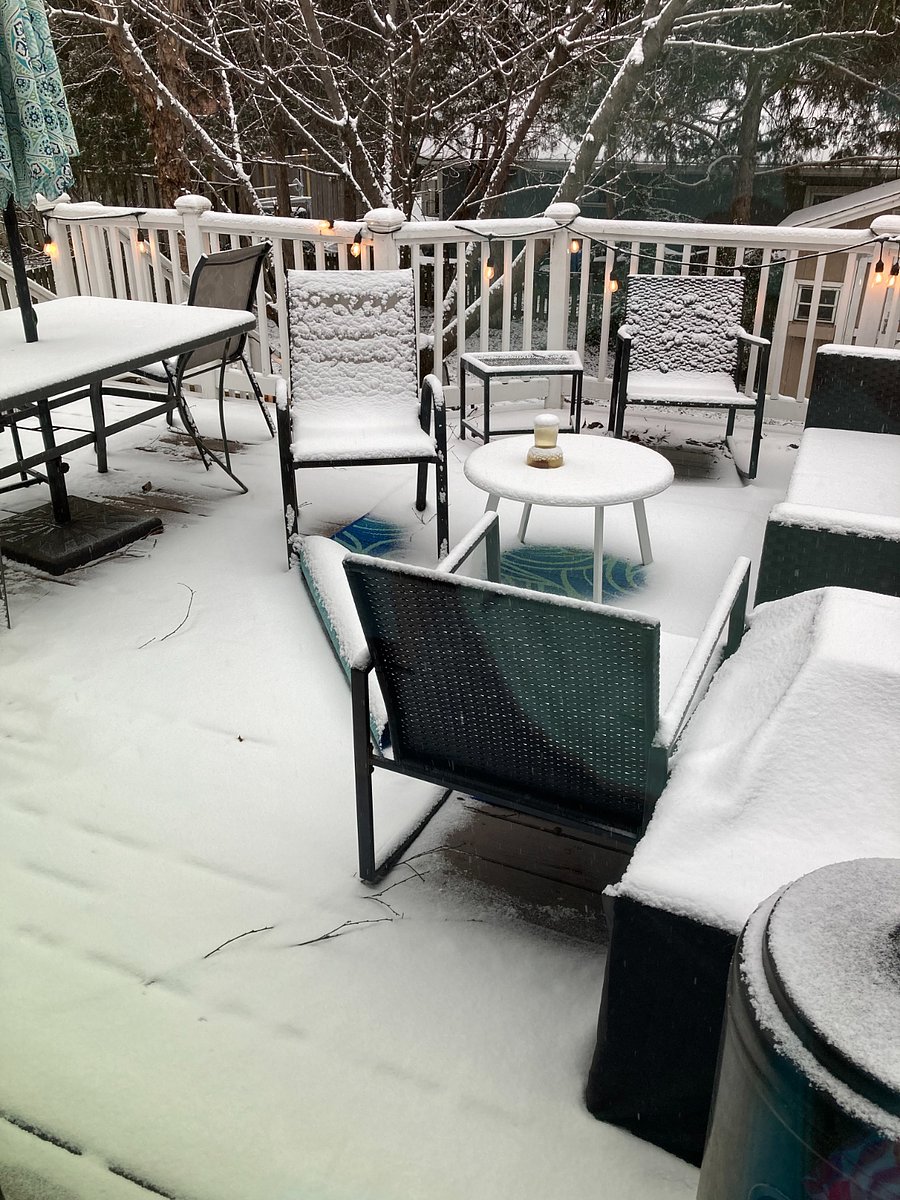 Back deck lounge in snow!