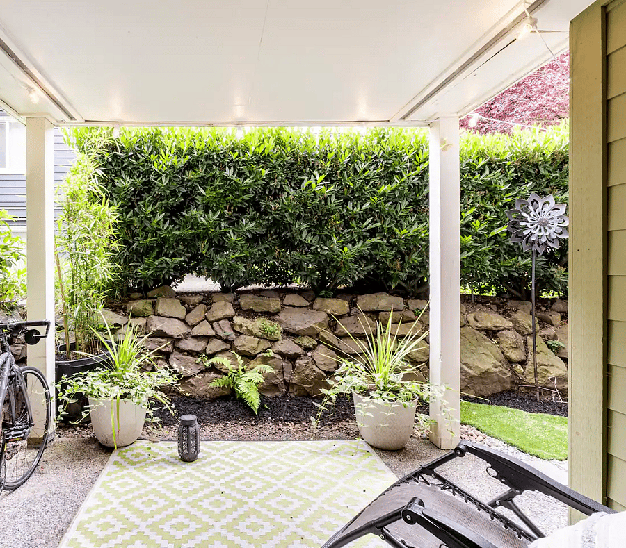 Small enclosed semi private patio.
