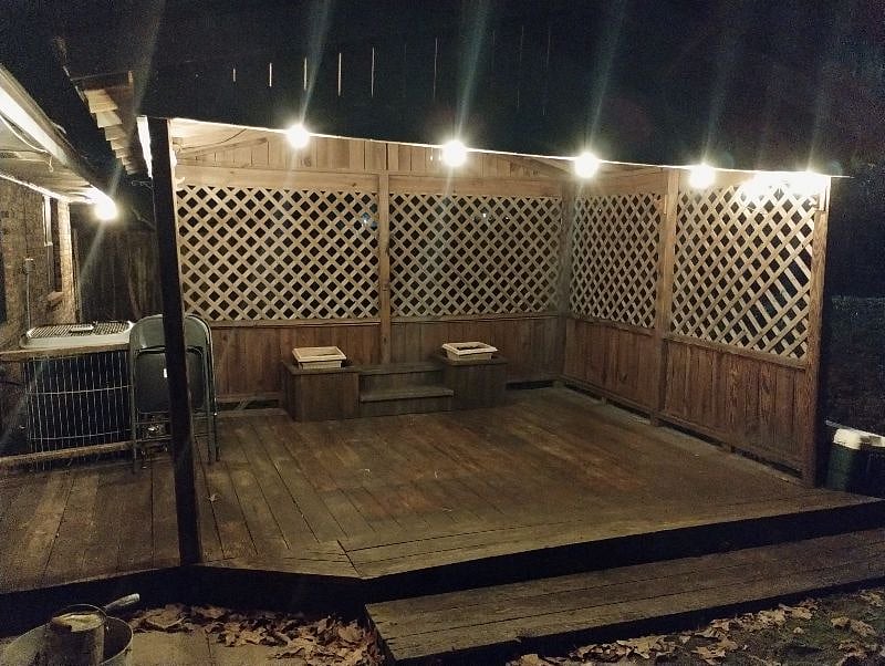 Back Yard Patio/Deck With Lighted Seating Area