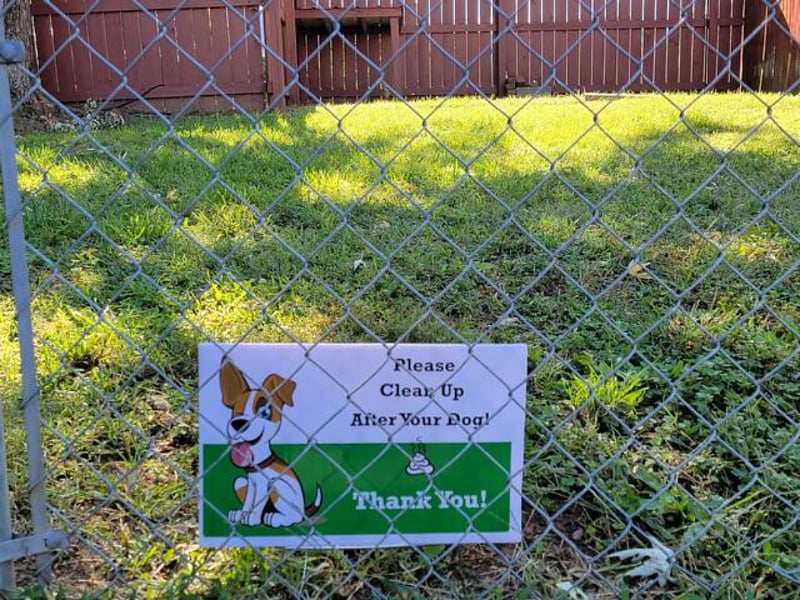 Shared fenced area for the four legged family members.