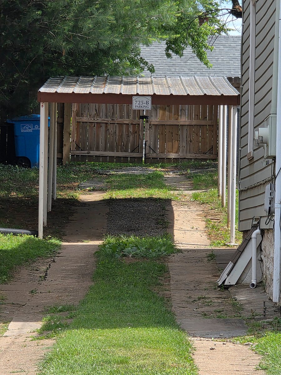Apartment B may use the covered area for their vehicle.  The area will accommodate a small SUV, or small to mid-size sedan. Larger vehicles will be to tall to fit under covering. 