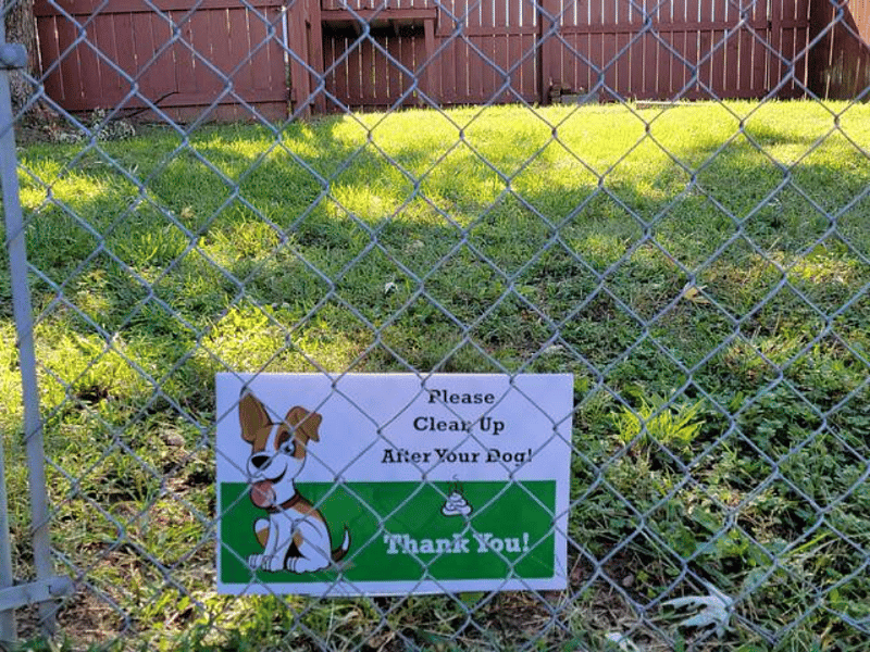 Shared fenced area for the four legged family members.