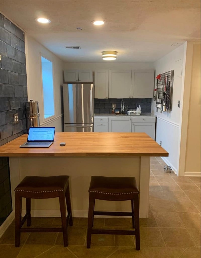 View of workspace and kitchen