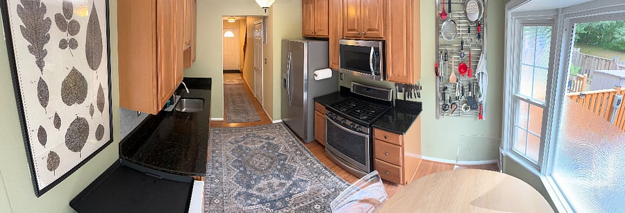 Shared kitchen has everything you need to cook a gourmet meal.