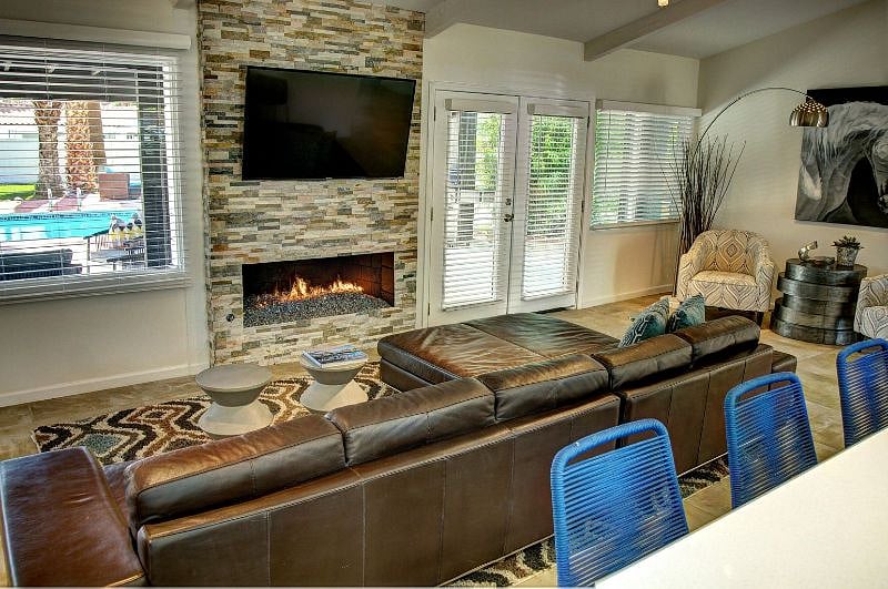 Living room Looks out to private pool