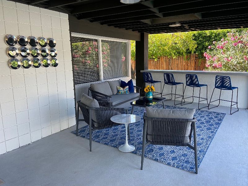 Lanai overlooking the pool. Perfect shaded area