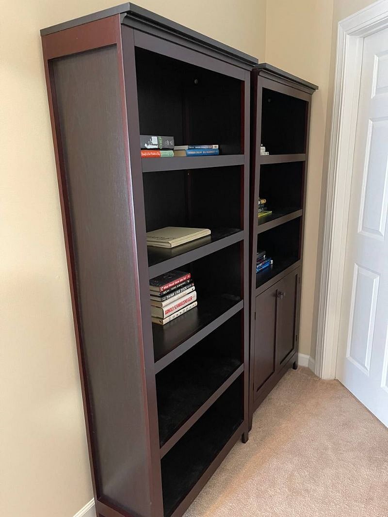 Book shelves with books