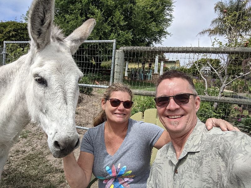 Kate, Bryce, and Norm the donkey