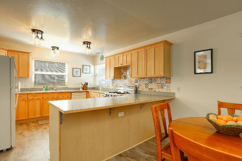large kitchen with island
