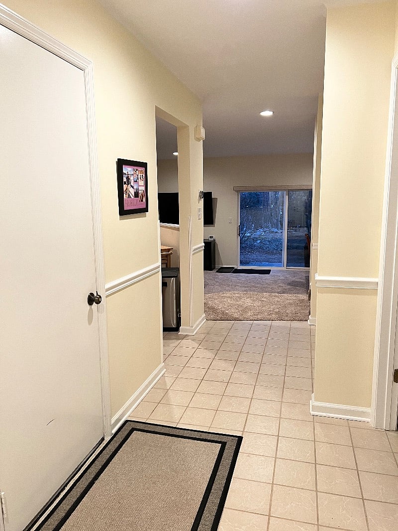 View from front door to back of townhouse