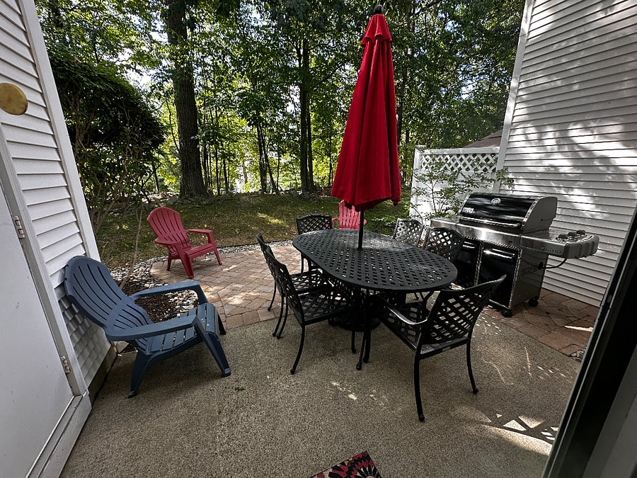 Shows privacy of back patio