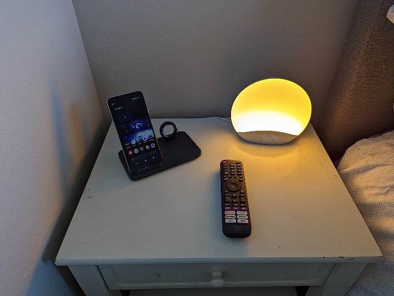 charging station, sound machine/sunrise alarm clock