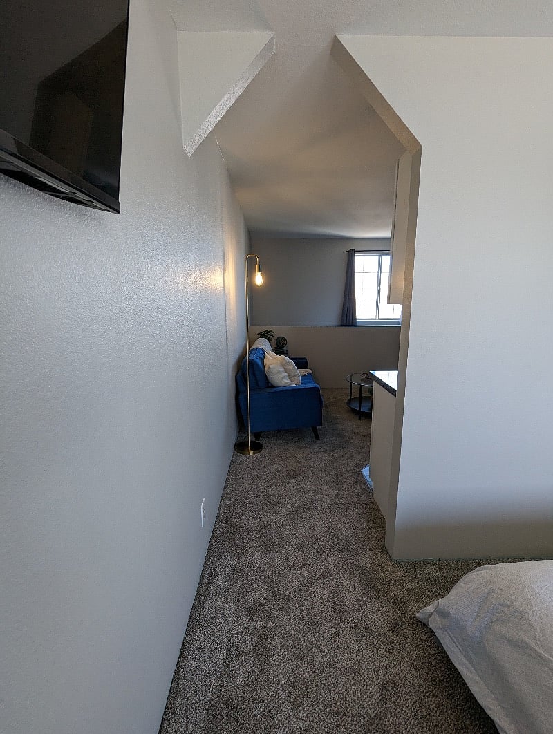 transition from bedroom to living room
