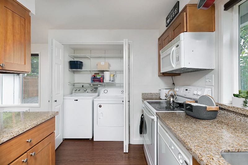 Through kitchen showing laundry closet