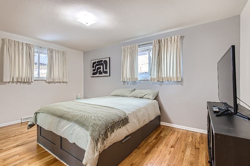 Master bedroom. Brand new bed with drawers and storage.