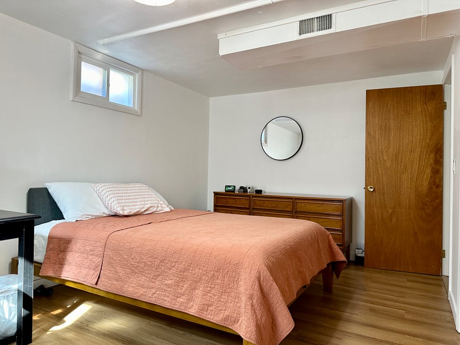 Master includes space for a full sized dresser, queen bed, and large closet. 