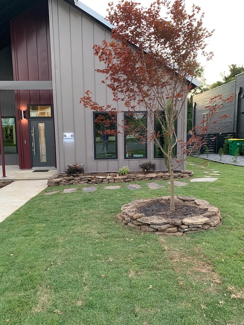 Front walking path to the rear patio