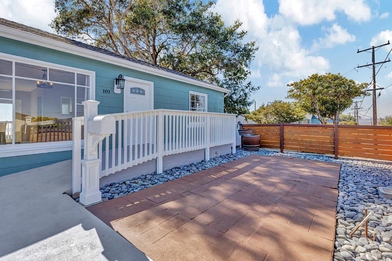 Your entrance at the front of the home. This picture is taken from your designated parking space in the driveway.