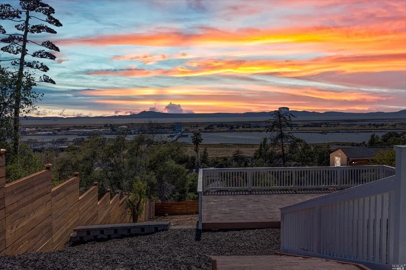 View from the stairs leading down to the deck.