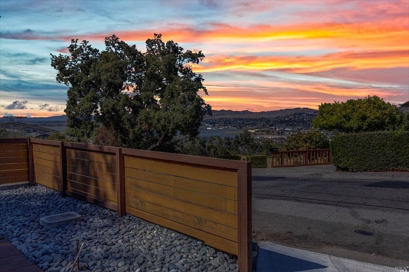 The view looking North from the driveway.