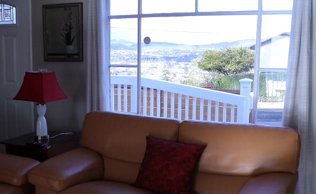 The view from the living room looking out the front window. 