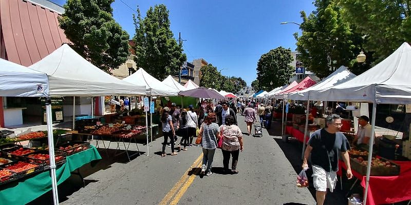 Every Saturday from 9 AM - 2 PM there's a farmer's market in Downtown Vallejo, just 1.4 miles away.