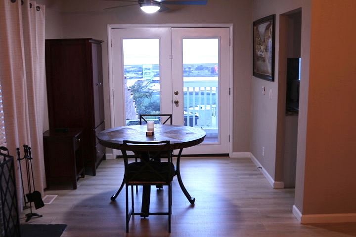 Dining area with a view of the Napa River, Mare Island & the San Pablo Bay.