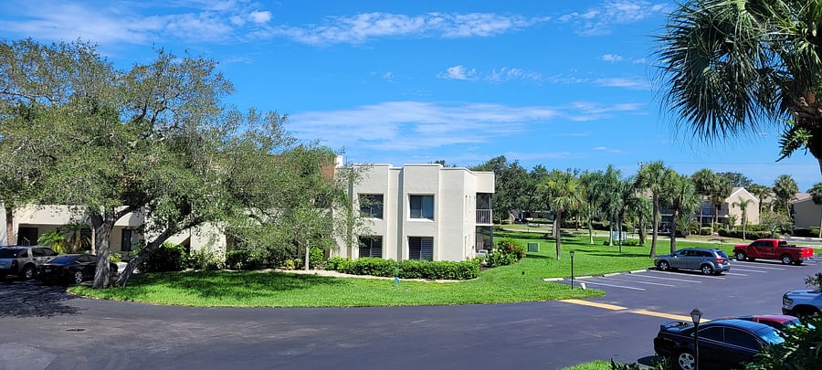 Open parking view from entrance