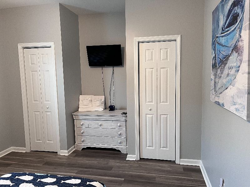 All bedrooms have a closet, dresser, night stand, and smart TV with cable+ and streaming capabilities.