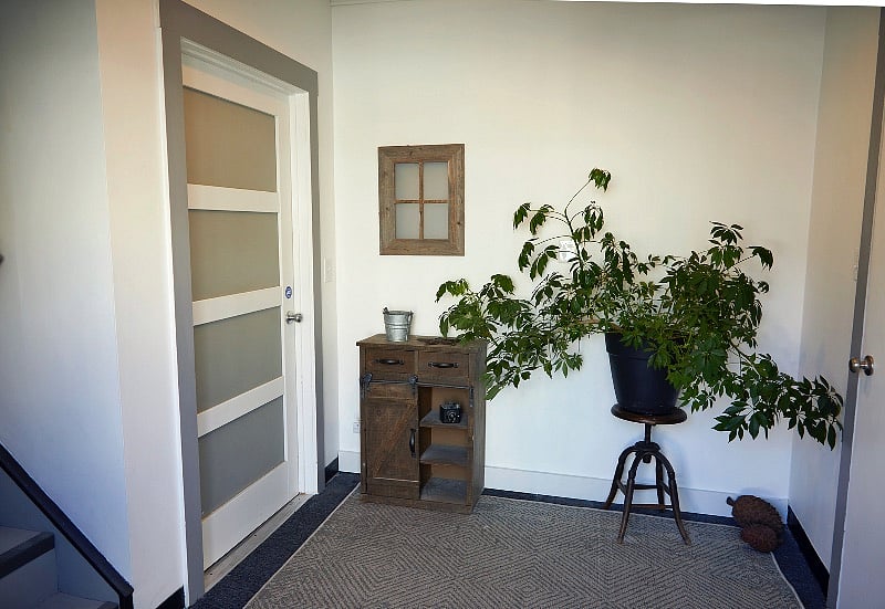 Private first-floor entrance with roomy foyer.